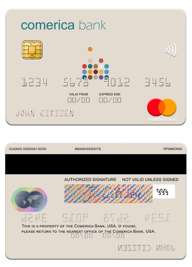 USA Comerica Bank mastercard
